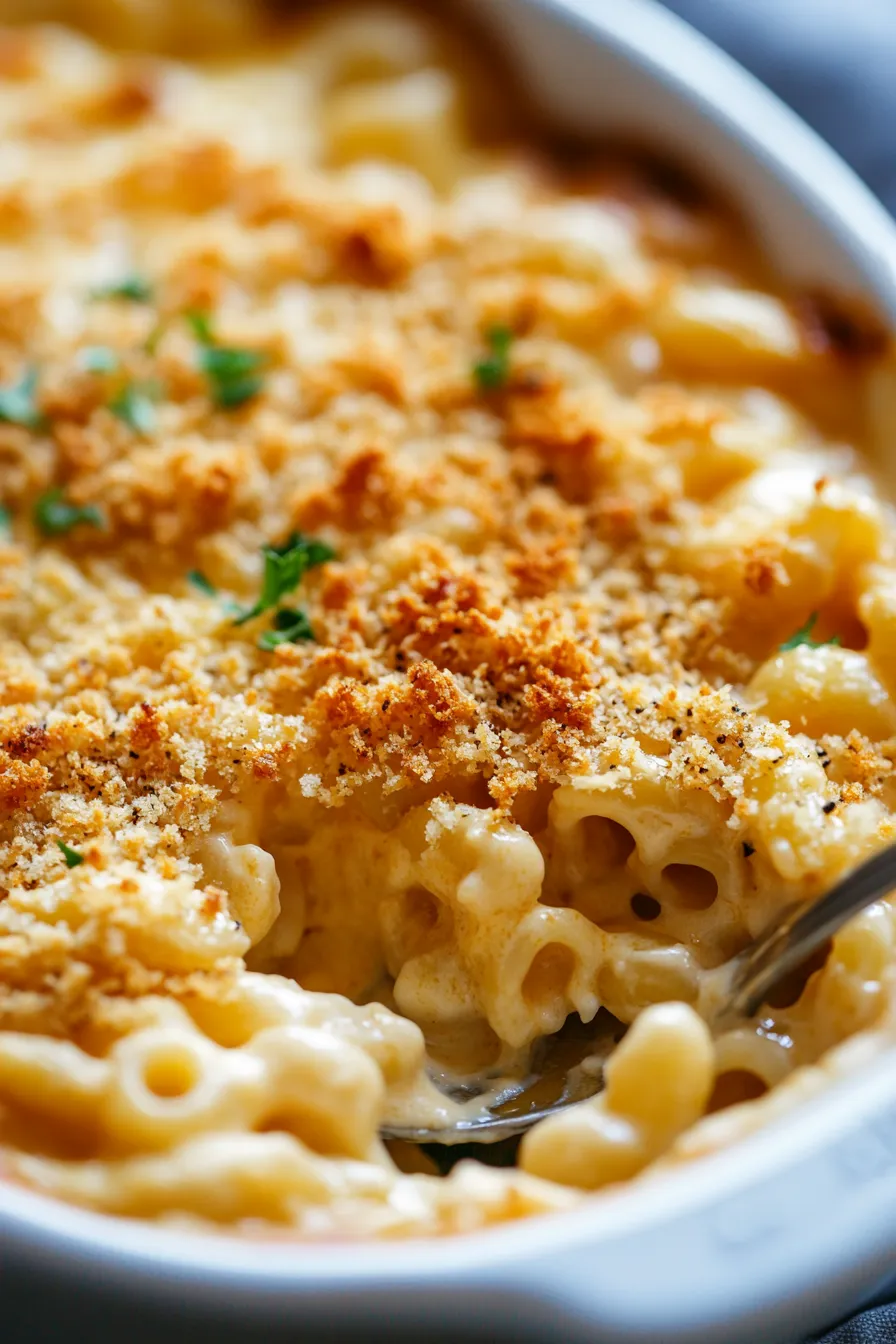 Honey Mustard Mac and Cheese-creamy-closeup