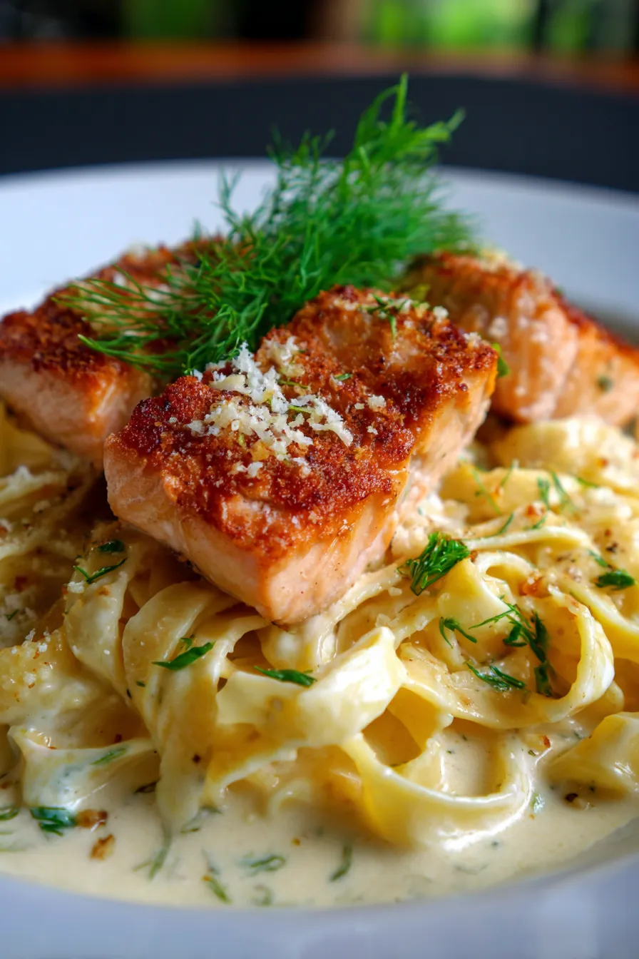 Lemon Dill Salmon Pasta-ingredients-closeup