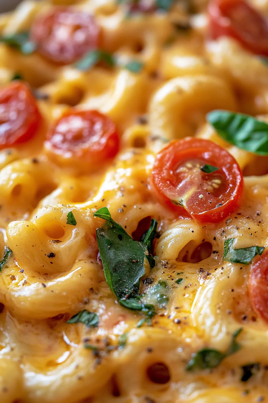 Mac and Cheese with Tomato Basil-warm-homey-dish
