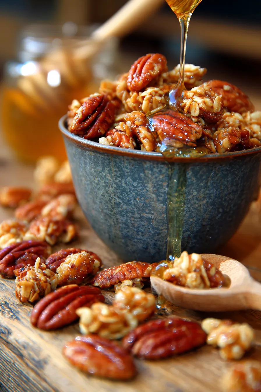 Maple Pecan Crunch Granola-closeup-crisp