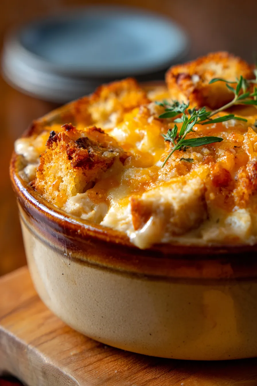 Million Dollar Chicken Casserole (Creamy Family Favorite) baked golden brown dish