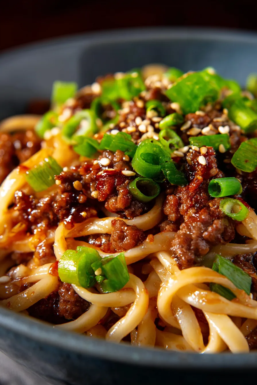 Mongolian Ground Beef-sauce-simmering