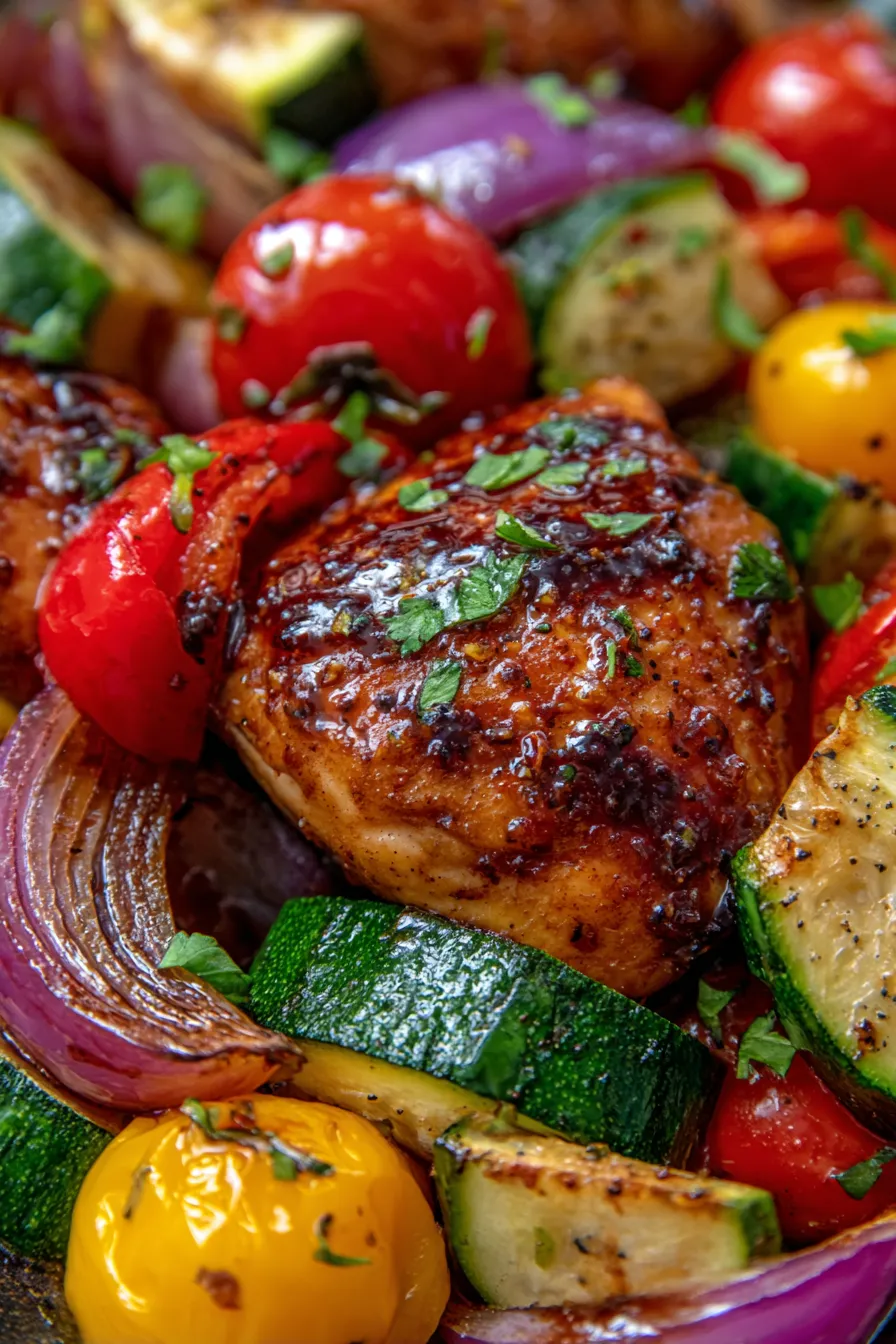 One-Pan Balsamic Chicken & Veggies: Easy Weeknight Meal