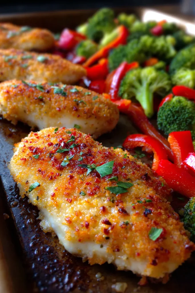 Parmesan Crusted Chicken Sheet Pan Dinner (Crispy & Juicy)