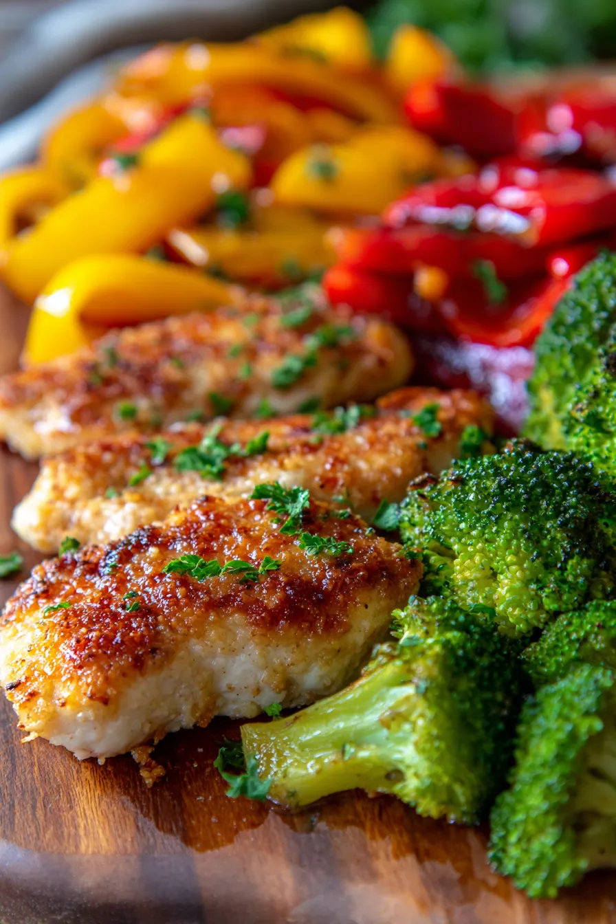 Parmesan Crusted Chicken Sheet Pan Meal Prep-crispy-parmesan