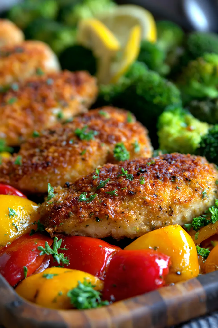 Parmesan Crusted Chicken Sheet Pan Meal Prep – Easy Dinner!