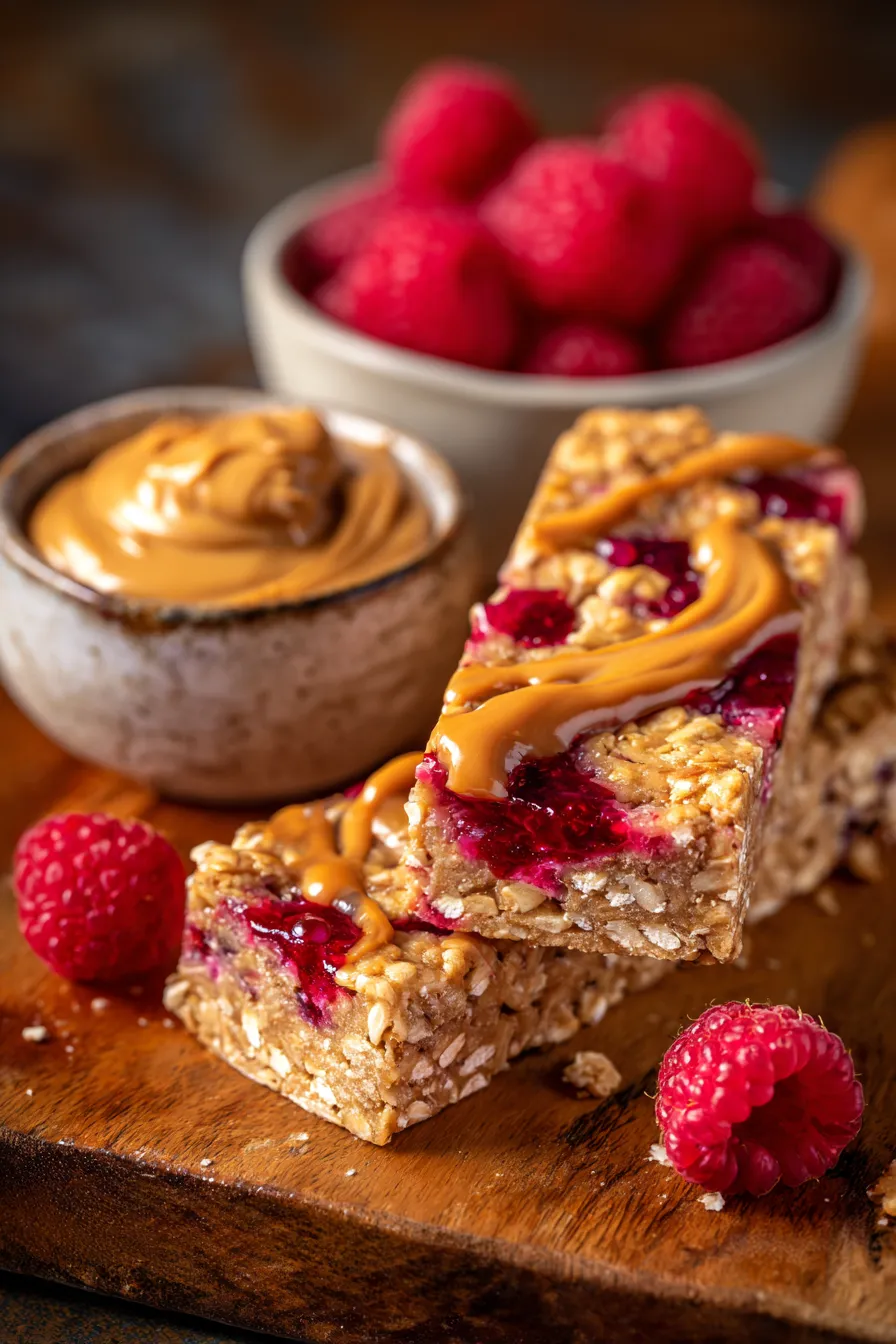 Peanut Butter & Jelly Granola Bars-texture-closeup
