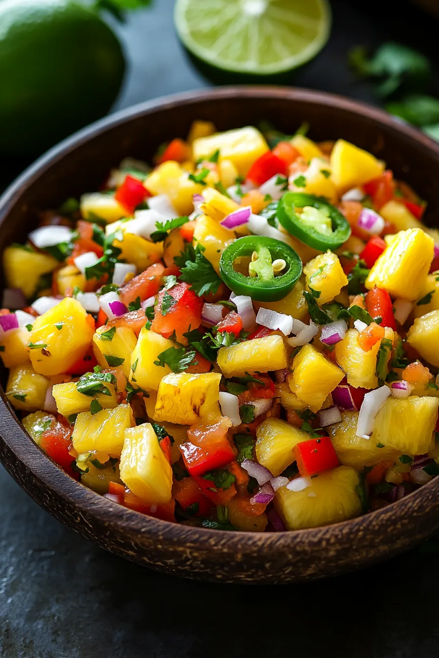 Pineapple Coconut Island Salsa-closeup-texture