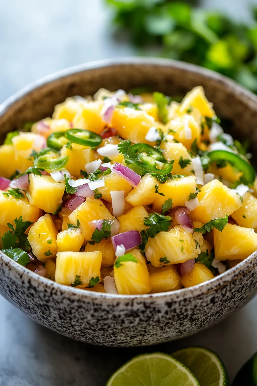 Pineapple Coconut Island Salsa-ingredients-arrangement
