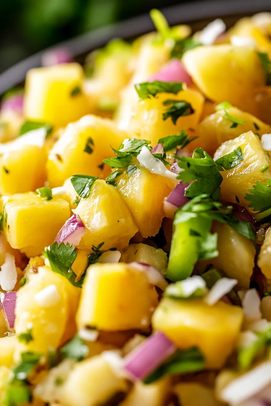 Pineapple Coconut Island Salsa-serving-bowl