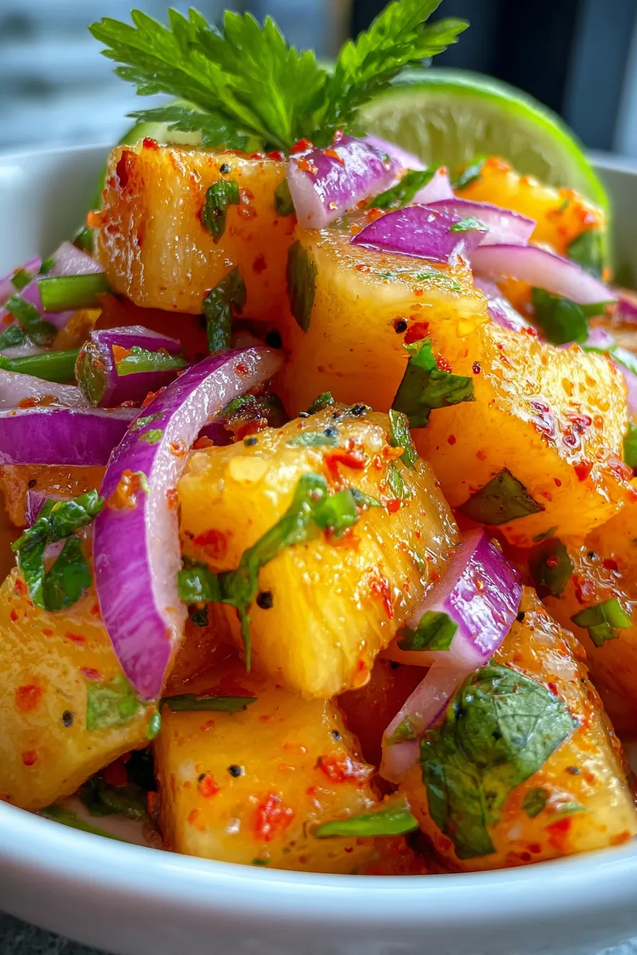 Pineapple Habanero Heat Salsa-texture-closeup-macro