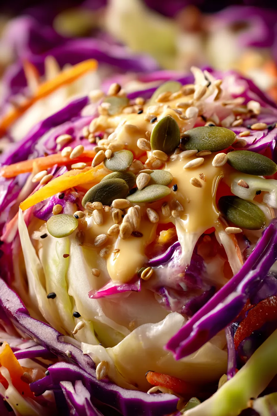 Rainbow Veggie Coleslaw with Crunchy Seeds (Best Recipe)