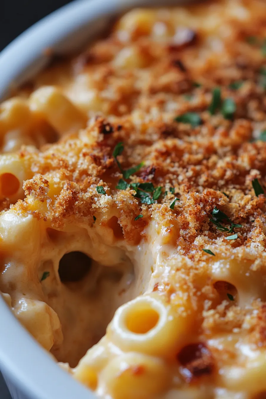 red pepper mac and cheese side view