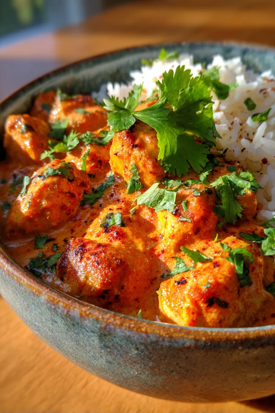 Slow Cooker Butter Chicken – Creamy & Flavor-Packed-served-with-rice
