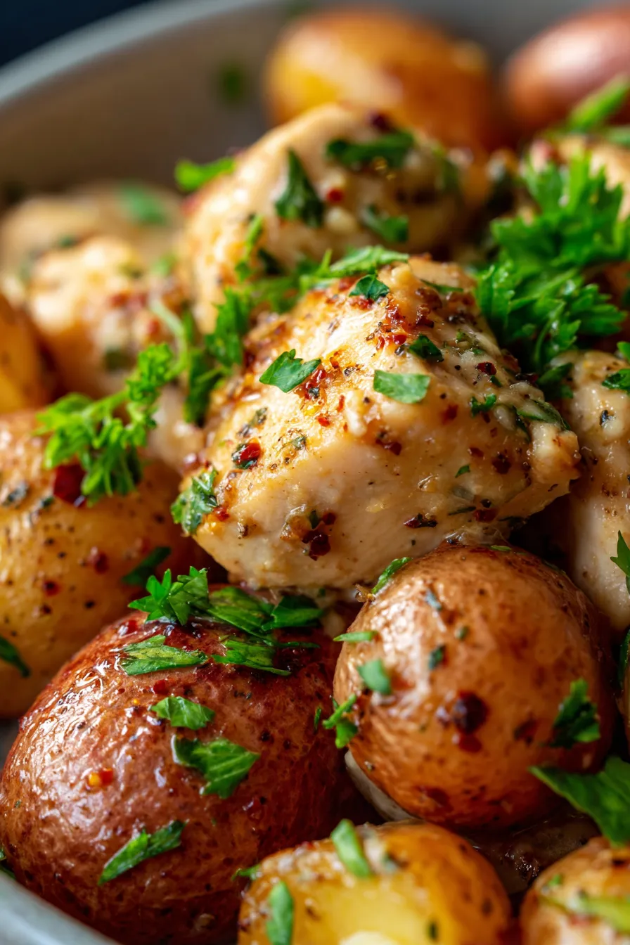 Slow Cooker Parmesan Garlic Chicken with Potatoes-ingredients-prep