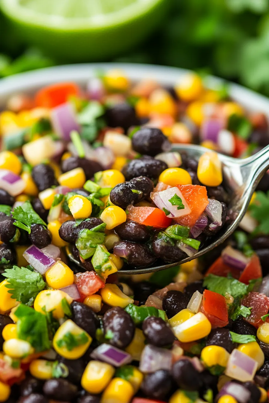 Spicy Black Bean & Corn Salsa-fresh-ingredients