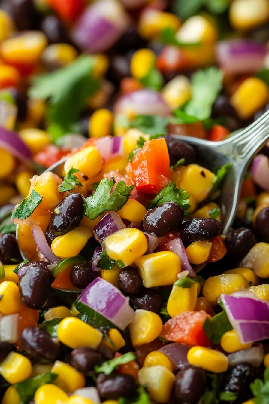 Spicy Black Bean & Corn Salsa-serving-chips