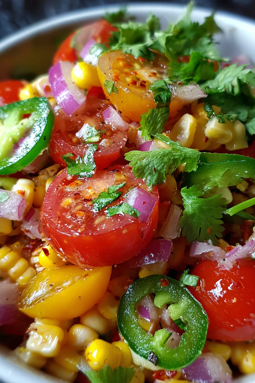 Sweet Corn & Tomato Salsa-fresh-closeup