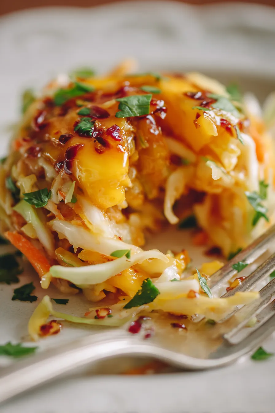 Tropical Coleslaw texture closeup