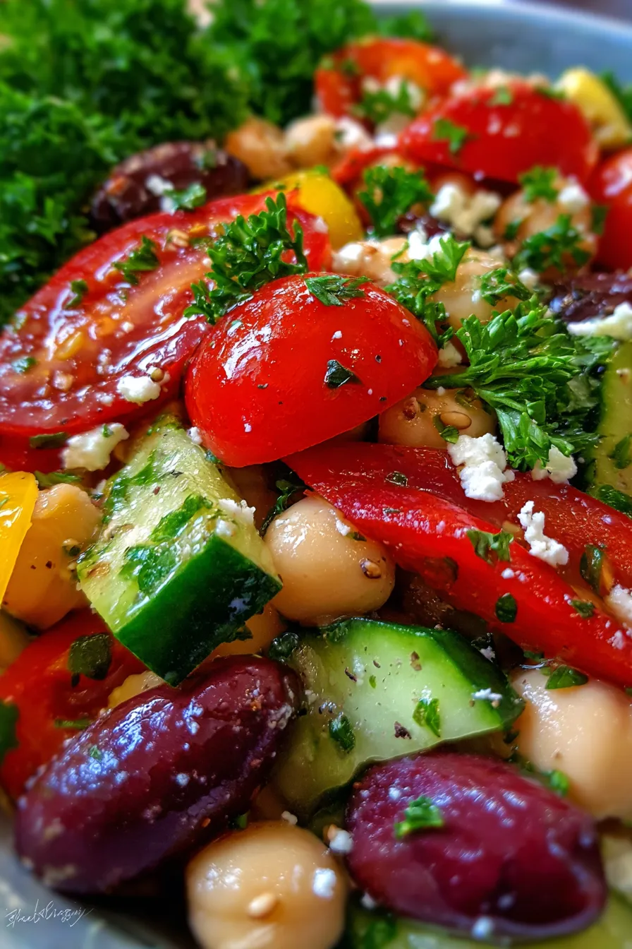 Bean Salad ingredients fresh closeup