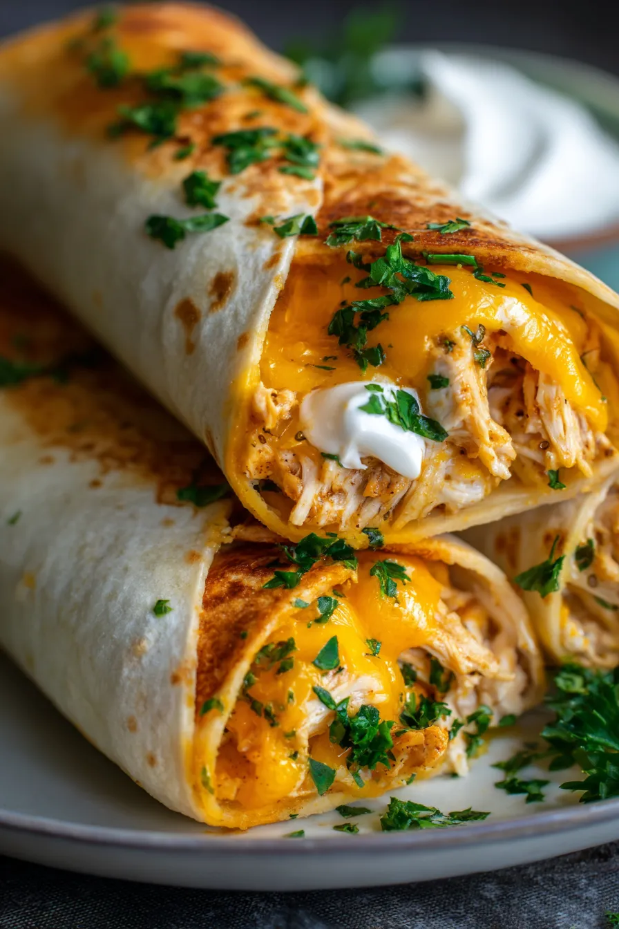 cheesy garlic chicken wraps serving suggestion side dish