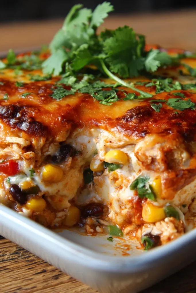 Ultimate Cheesy Chicken Burrito Casserole (Family Favorite!)