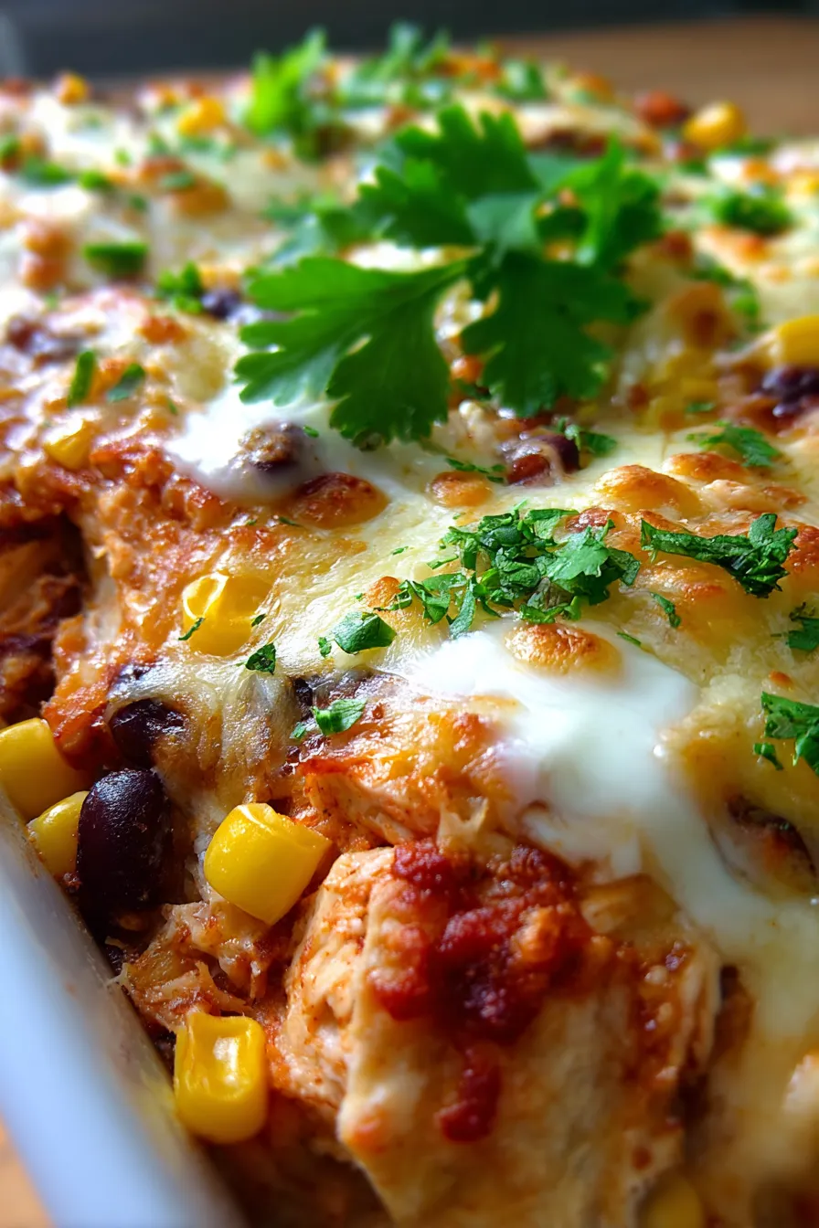 Chicken Burrito Casserole serving scoop