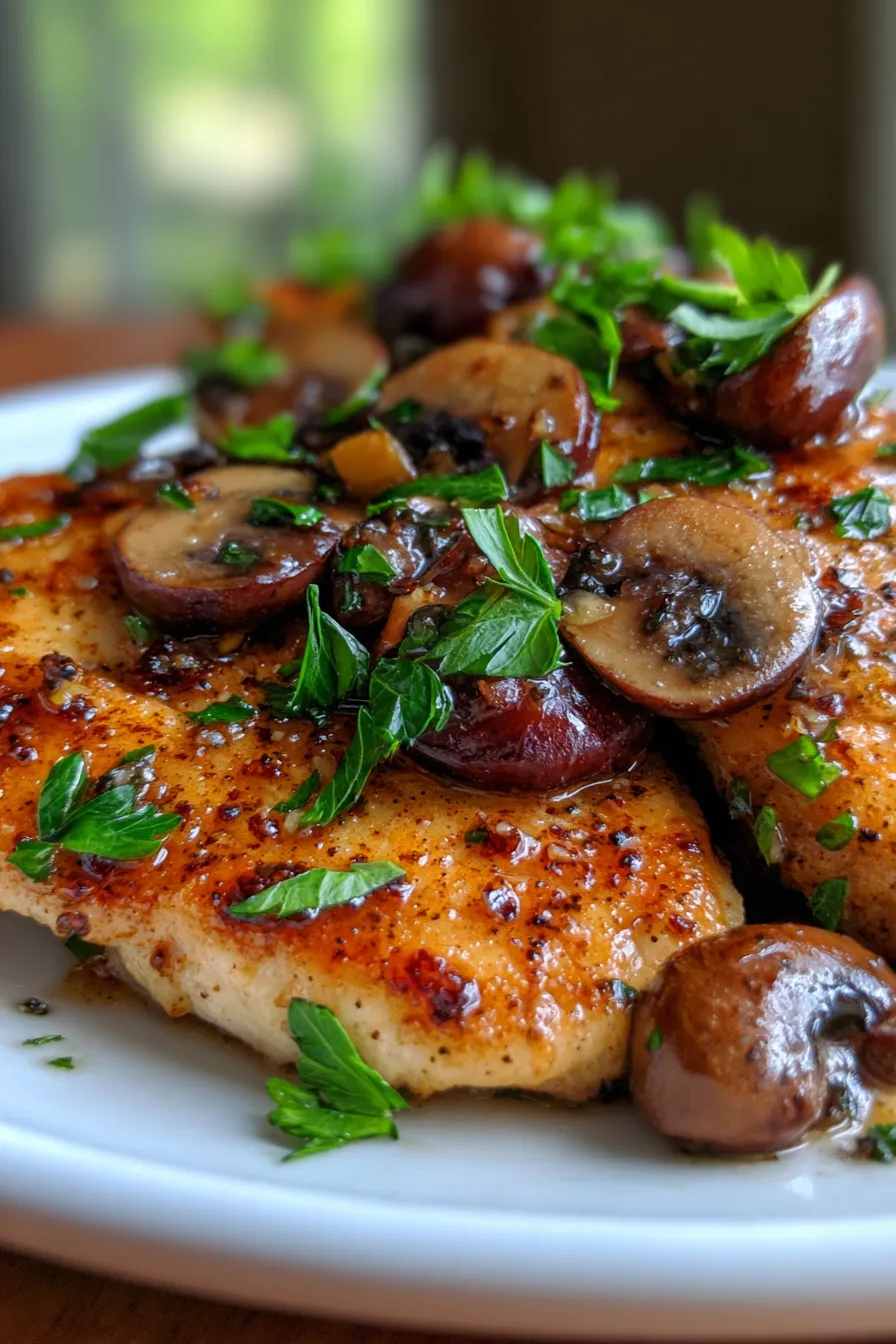 Classic Chicken Marsala (Easy One-Pan Recipe)-finished-dish-garnish
