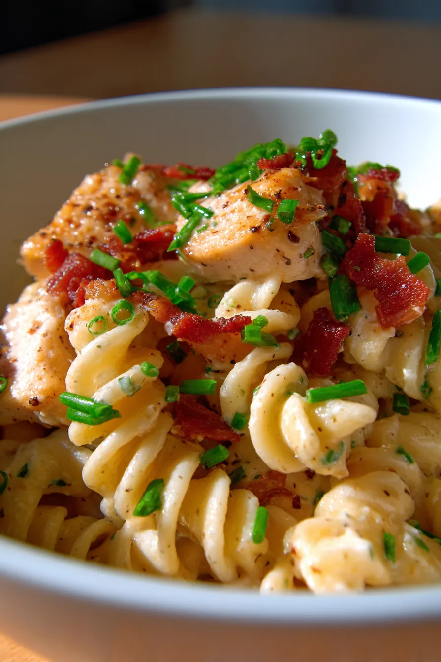 Creamy Chicken Bacon Ranch Pasta-dinner-plate