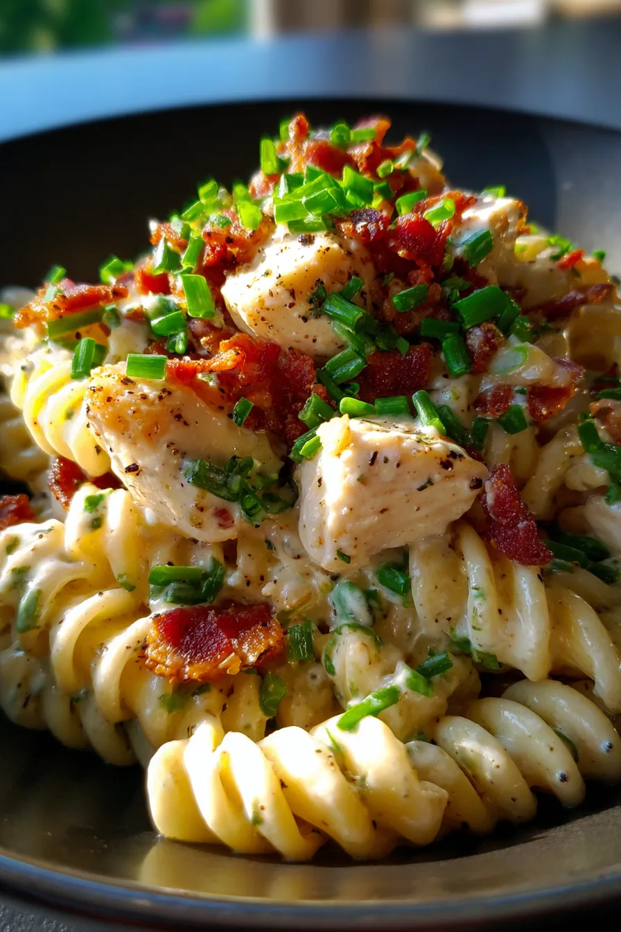 Creamy Chicken Bacon Ranch Pasta-freshly-made