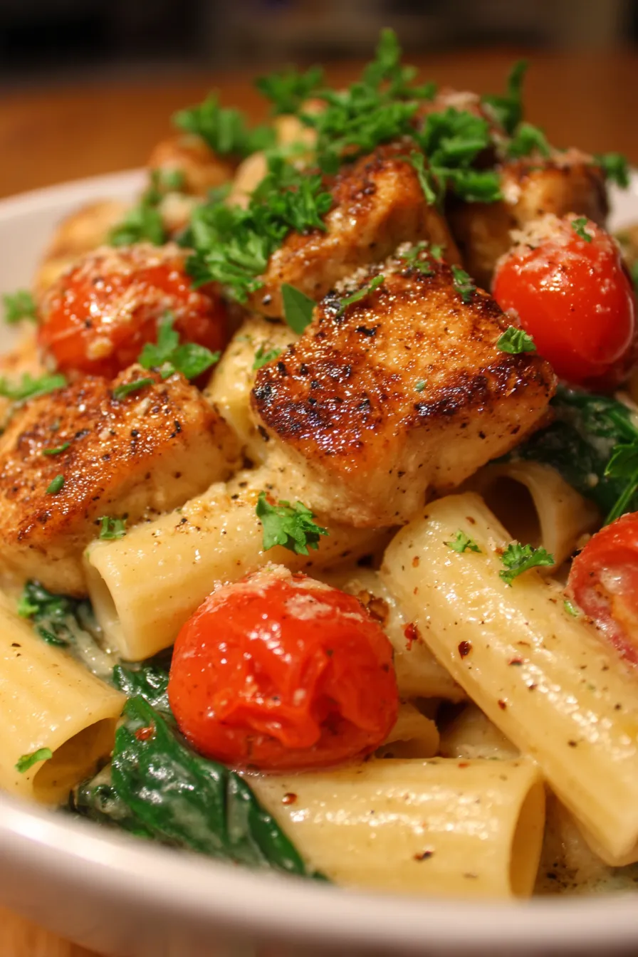 Creamy Chicken Pasta-texture-closeup
