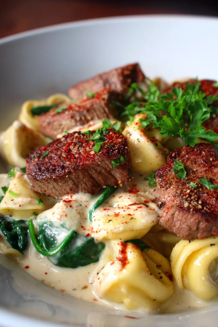 Creamy Garlic Steak Tortellini: Easy Skillet Dinner Recipe