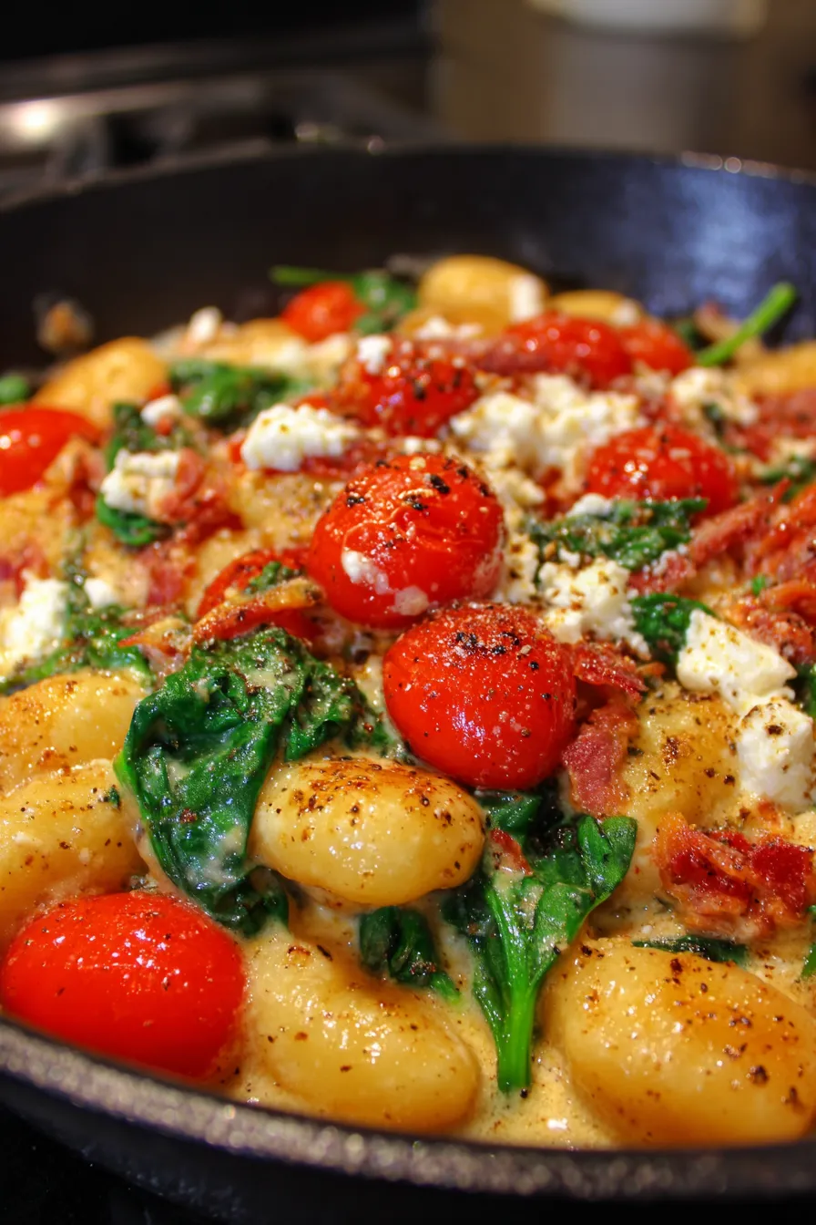 Creamy Gnocchi with Spinach and Feta (One-Pan Dinner)-ingredients-prep