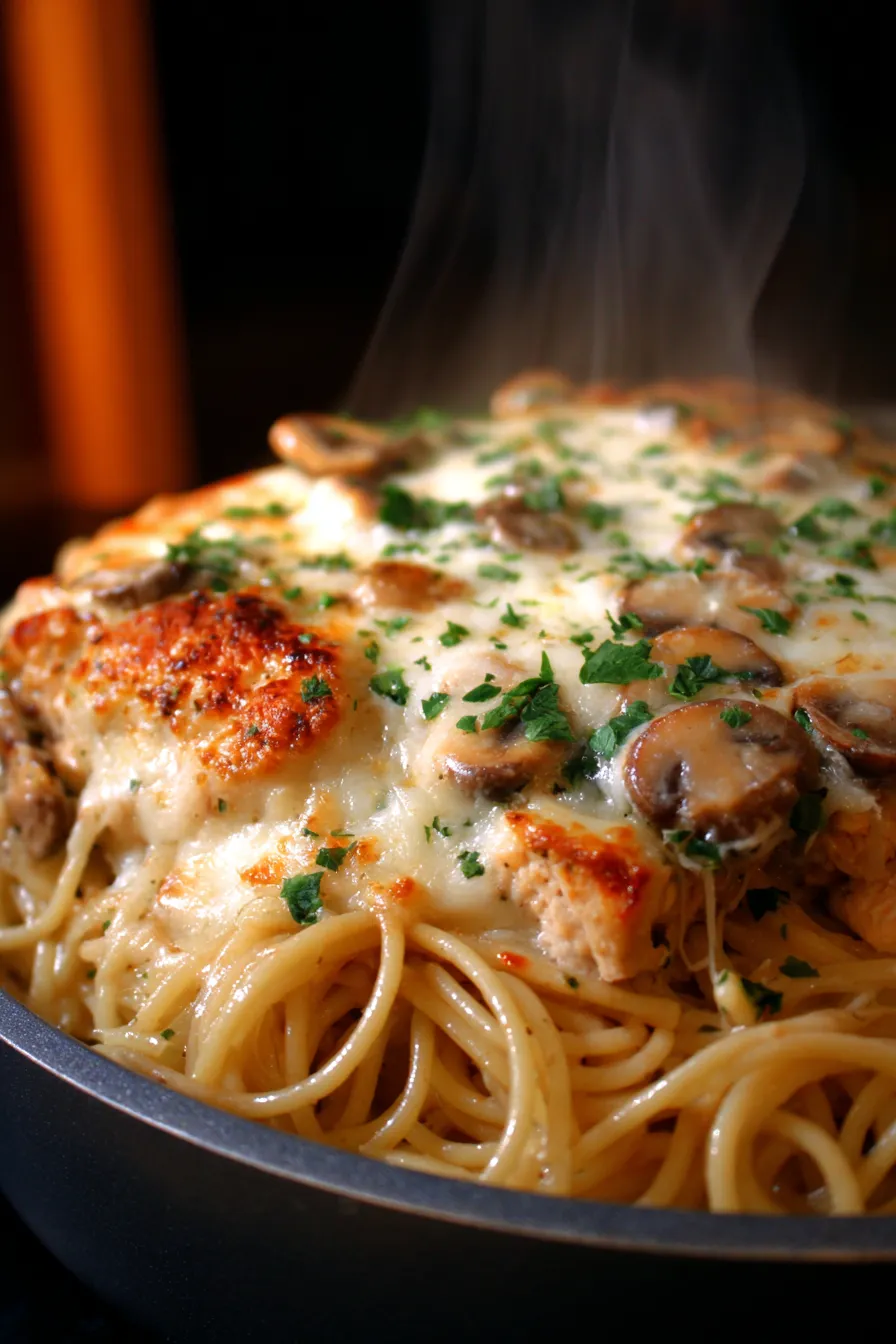 creamy pasta bake closeup texture