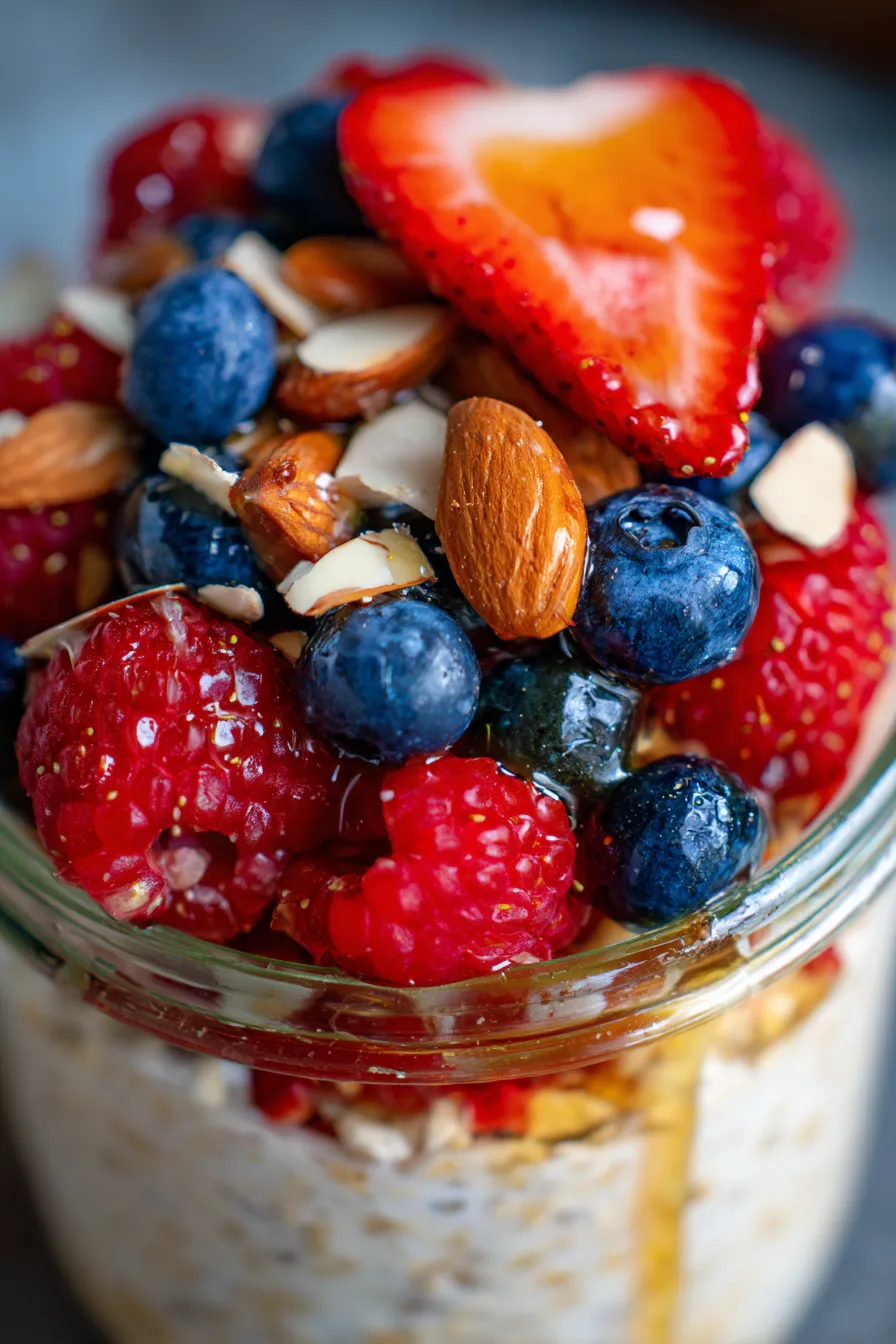creamy protein oats with chia seeds close-up