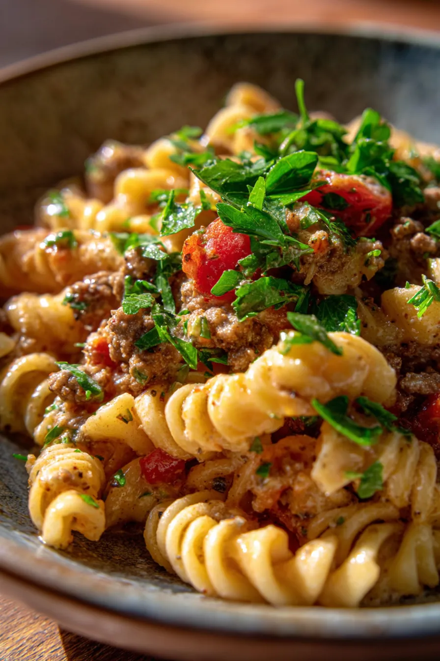 Creamy Rotel Pasta with Ground Beef – Easy Comfort Dinner