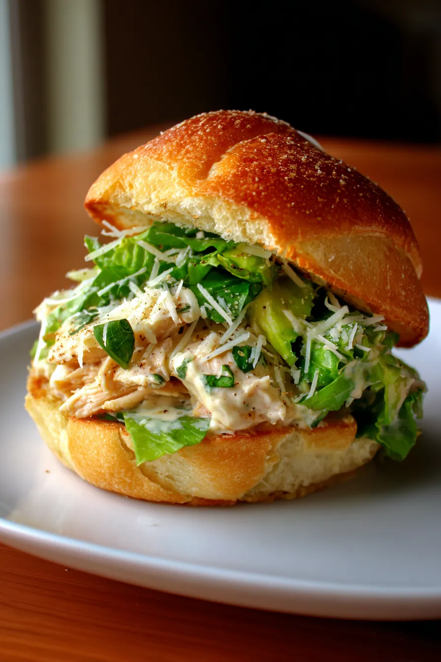 Crockpot Chicken Caesar Sandwich Filling, meal prep, containers, close-up