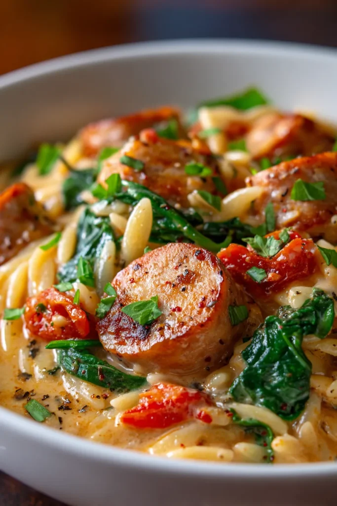 Crockpot Chicken Sausage Orzo – Easy One-Pot Weeknight Meal