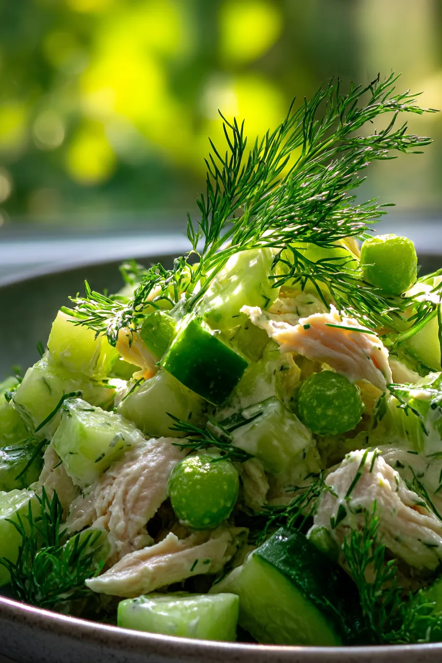 Crockpot Dill Pickle Chicken Salad-creamy-texture