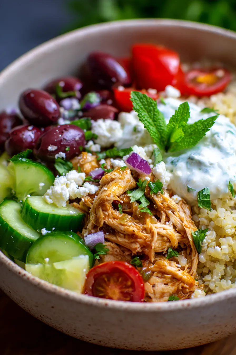 Easy Crockpot Greek Chicken Bowls: Meal Prep Magic!