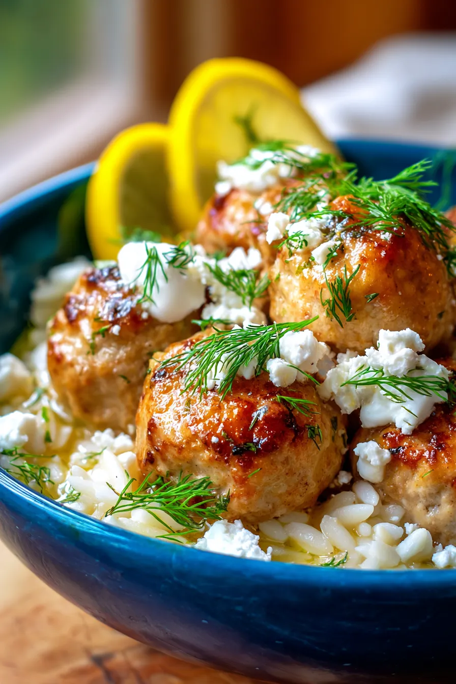 Crockpot Greek Chicken Meatballs with Lemon Orzo - fresh ingredients - mise en place
