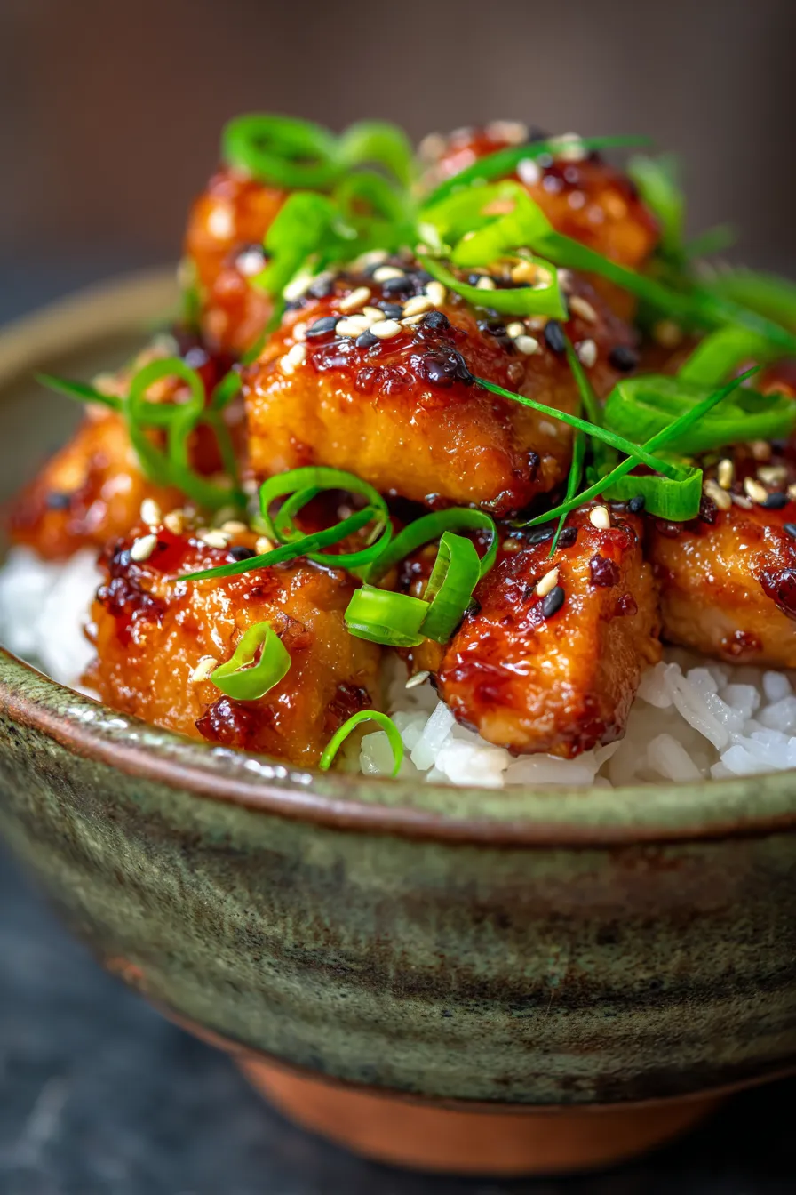 Dump-and-Go Crockpot Teriyaki Chicken-shredded-texture-closeup