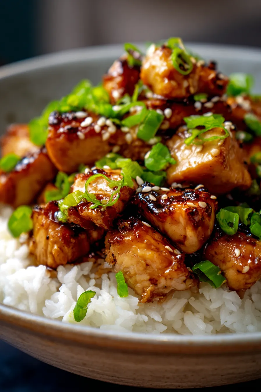 Dump and Go Crockpot Teriyaki Chicken-texture-closeup