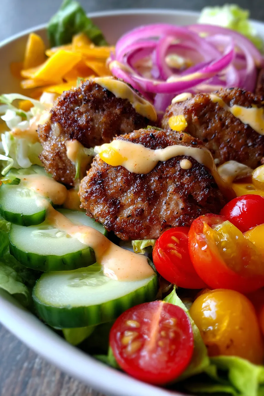 Easy Burger Bowls (Low-Carb Family Dinner)-closeup-ingredients