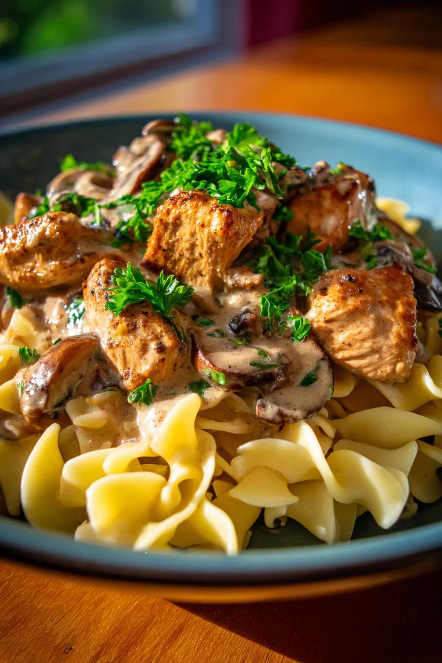 Easy Chicken Stroganoff (Creamy 30-Minute Comfort Meal)-ingredients-mise-en-place