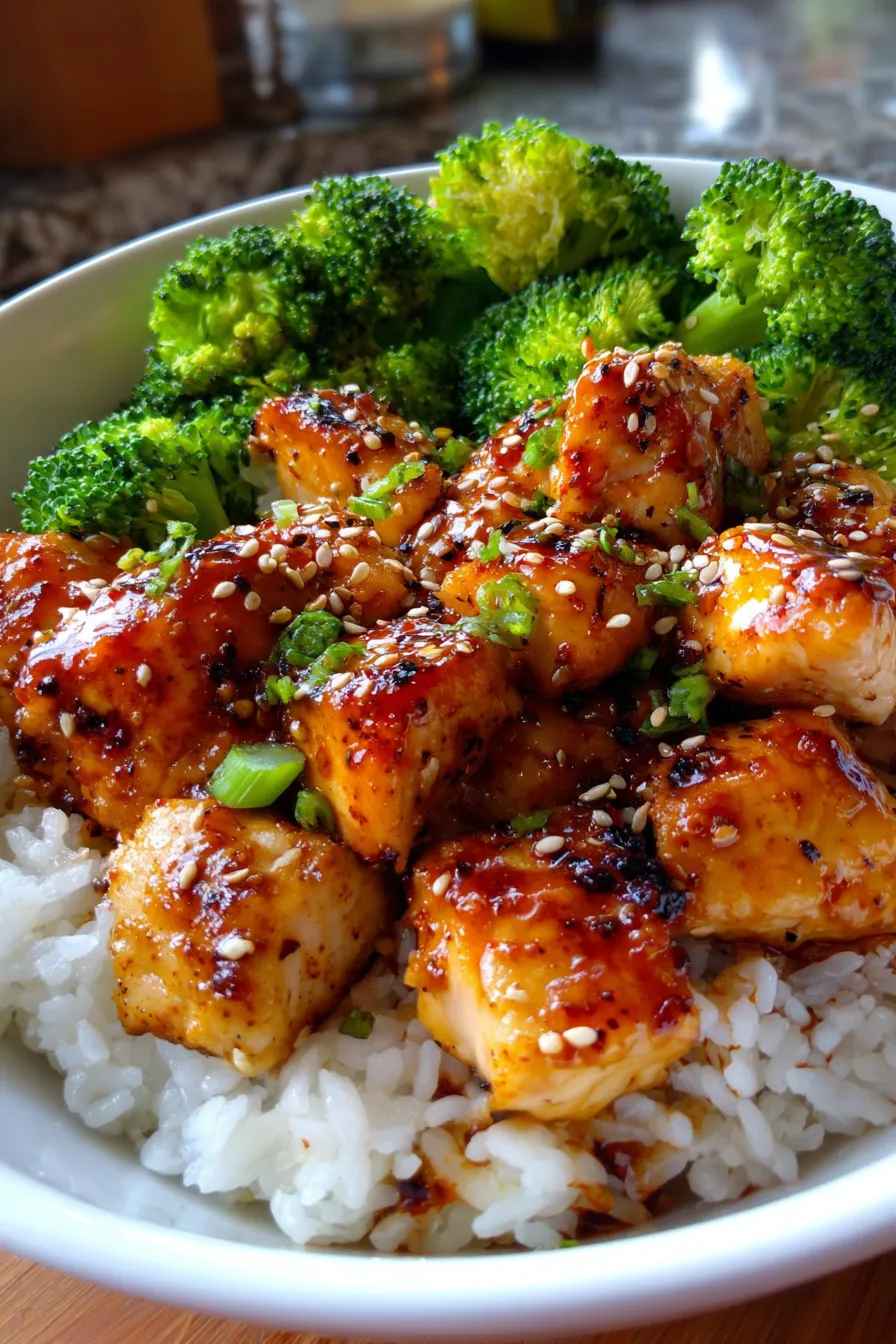 Easy Teriyaki Chicken Rice Bowl-serving-bowl
