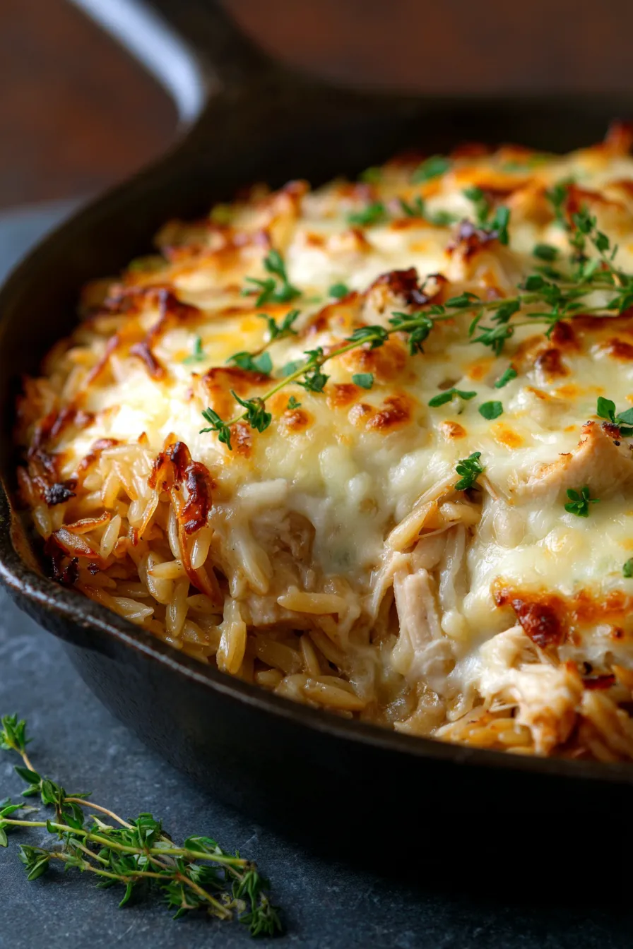 French Onion Chicken Orzo Casserole (Meal Prep Comfort Food)-ingredients-mise-en-place