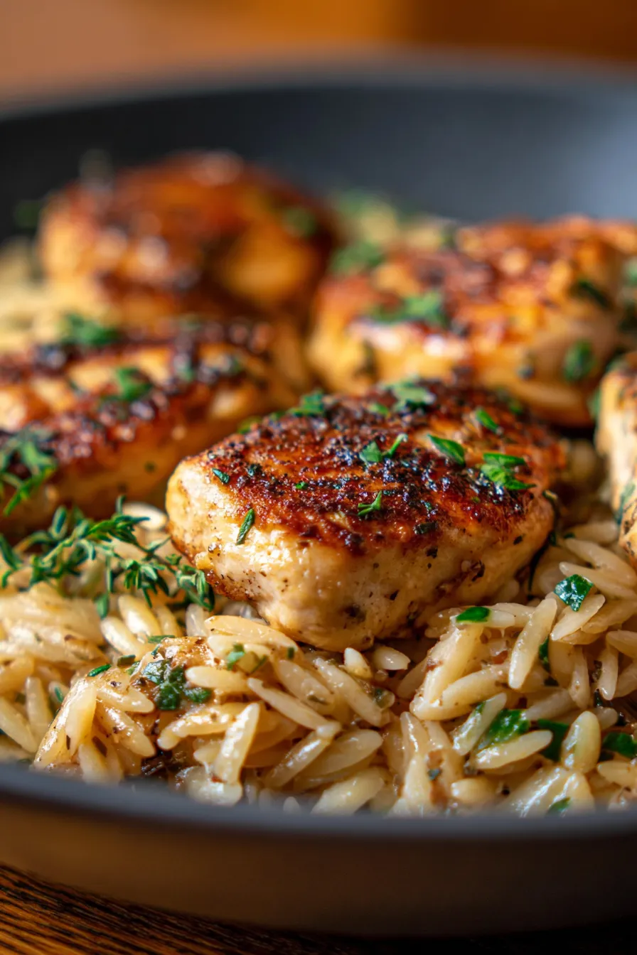 French Onion Chicken Orzo (Creamy 30-Minute Dinner)-finished-dish