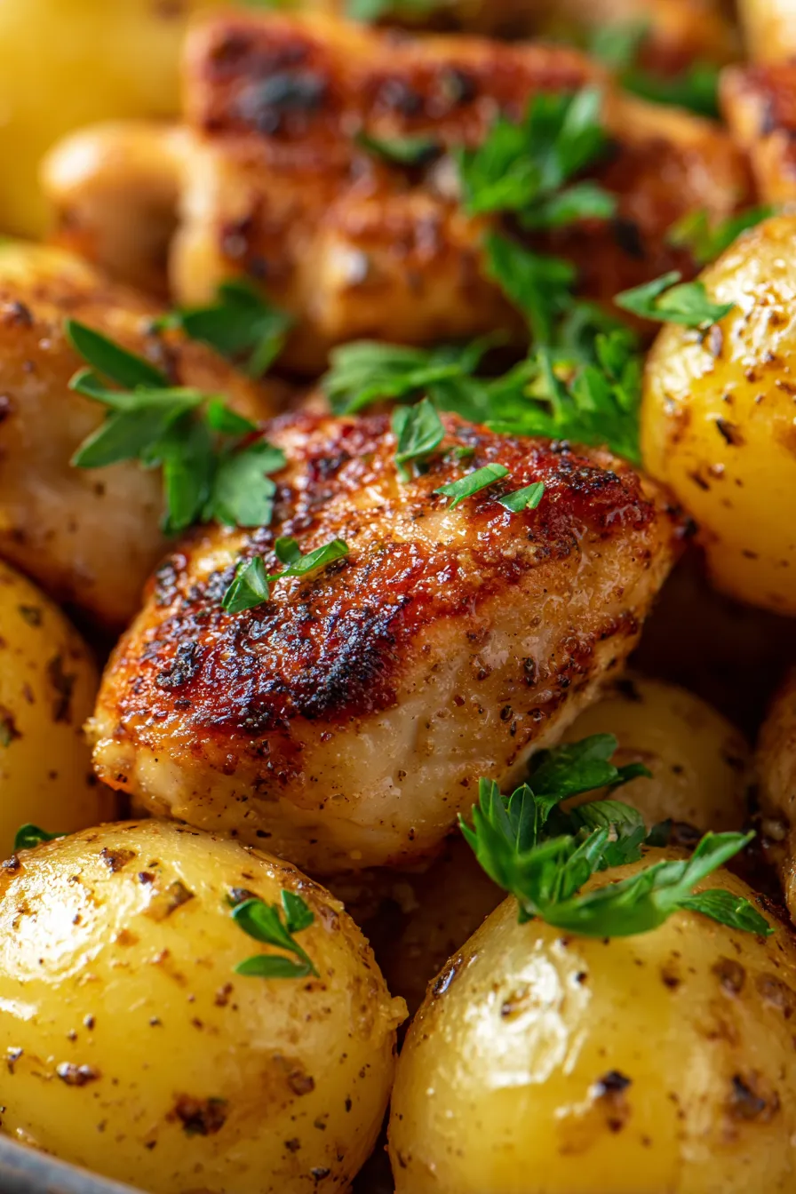 Easy Garlic Parmesan Crockpot Chicken & Potatoes Recipe