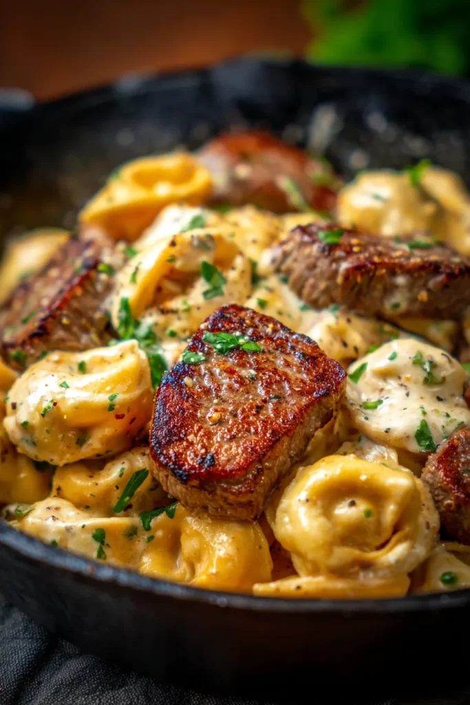 Garlic Steak Tortellini Skillet: Easy Weeknight Meal!